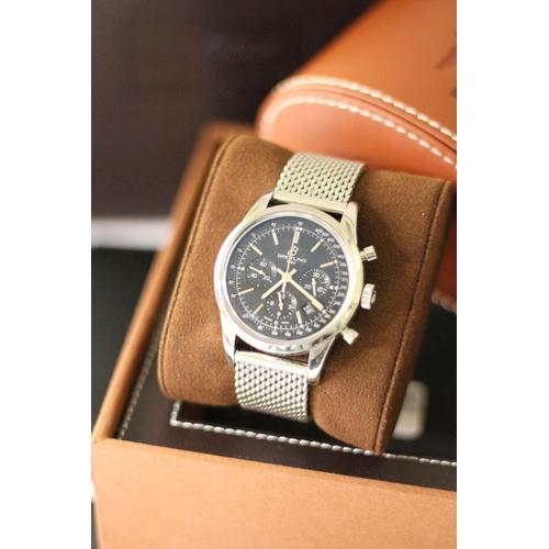 222 - BREITLING TRANSOCEAN CHRONOGRAPH WRISTWATCH REF AB015212/BA99 W/BOX & PAPERS, SWING TAG & EXTRA LINK... 