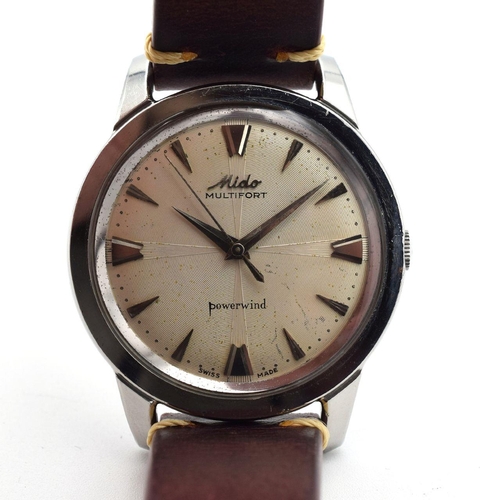 250 - RARE GENTLEMAN'S MIDO MULTIFORT POWERWIND, OVERSIZED 37.5MM, REF. 3906, CIRCA. 1950S, circular patin... 