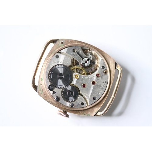 57 - EARLY OMEGA TRENCH WATCH, circular dial, Roman numerals, Minute track and subsidiary seconds dial, 2... 