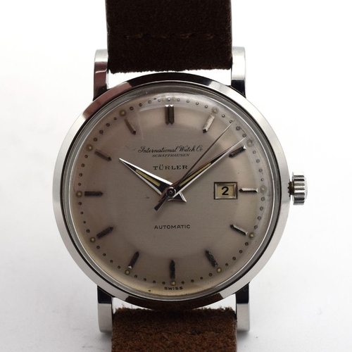 73 - RARE GENTLEMAN'S IWC TURLER DOUBLE SIGNED AUTOMATIC CAL. 8531, CIRCA. 1957, circular original pie-pa... 