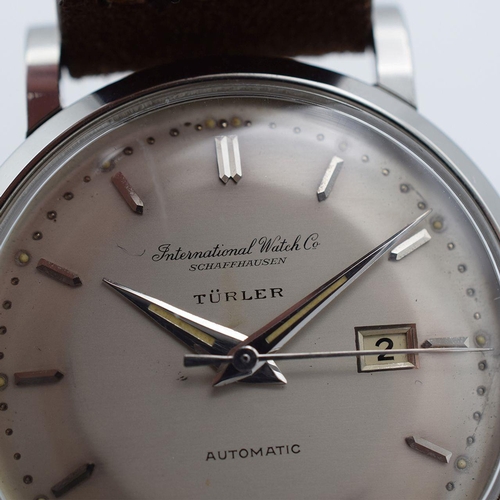 73 - RARE GENTLEMAN'S IWC TURLER DOUBLE SIGNED AUTOMATIC CAL. 8531, CIRCA. 1957, circular original pie-pa... 