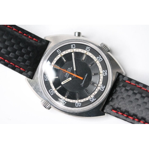 96 - OMEGA SEAMASTER CHRONOSTOP, circular black dial with a white outer minutes track, inner roatational ... 