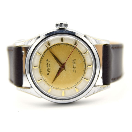 184 - *TO BE SOLD WITHOUT RESERVE*GENTLEMAN'S RODANIA SECTOR TEXTURED DIAL FANCY LUGS, CIRCA. 1950S, circu... 