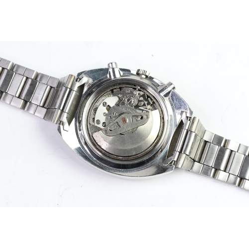1 - VINTAGE SEIKO 'POGUE' DAY DATE CHRONOGRAPH 6139-6002, circular blue discoloured dial with baton hour... 