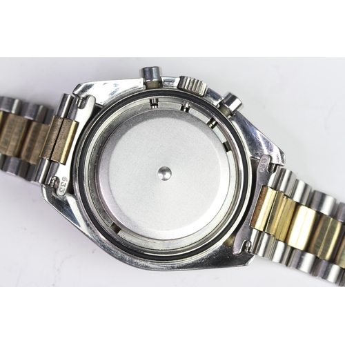10 - OMEGA SPEEDMASTER PROFESSIONAL STEEL AND GOLD DD 145.022 CIRCA 1983, circular golden dial with baton... 