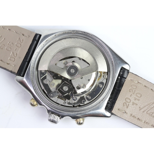 14 - BREITLING CHRONOMAT PROTOTYPE 81950 CIRCA 1984, circular black dial with baton hour markers, three s... 