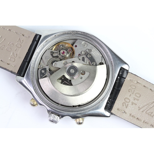 14 - BREITLING CHRONOMAT PROTOTYPE 81950 CIRCA 1984, circular black dial with baton hour markers, three s... 