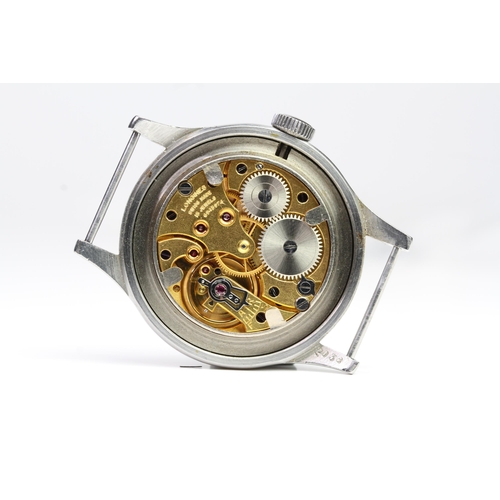 16 - RARE LONGINES 'DIRTY DOZEN' W.W.W MILITARY WATCH, black dial with white Arabic numerals, minute trac... 