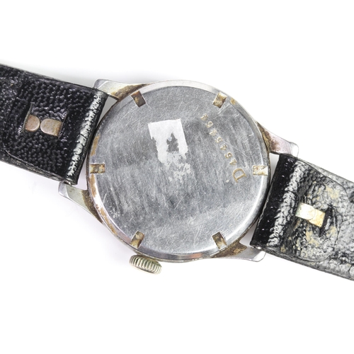 18 - DOXA GERMAN MILITARY WWII WATCH, black dial with Arabic numerals, outer track, subsidiary seconds di... 