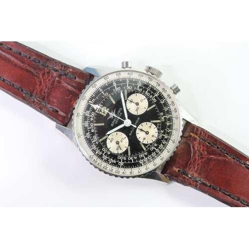 2 - VINTAGE BREITLING NAVITIMER 806 CIRCA 1964, circular gloss black dial with baton hour markers, three... 