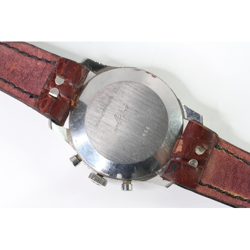 2 - VINTAGE BREITLING NAVITIMER 806 CIRCA 1964, circular gloss black dial with baton hour markers, three... 