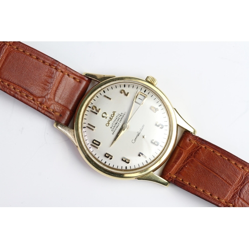20 - 18CT OMEGA AUTOMATIC CHRONOMETER CONSTELLATION REFERENCE 1685415, circular dial with raised gold Ara... 