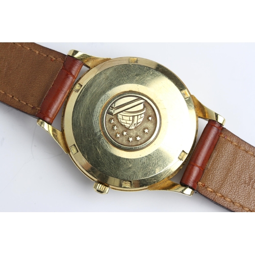 20 - 18CT OMEGA AUTOMATIC CHRONOMETER CONSTELLATION REFERENCE 1685415, circular dial with raised gold Ara... 