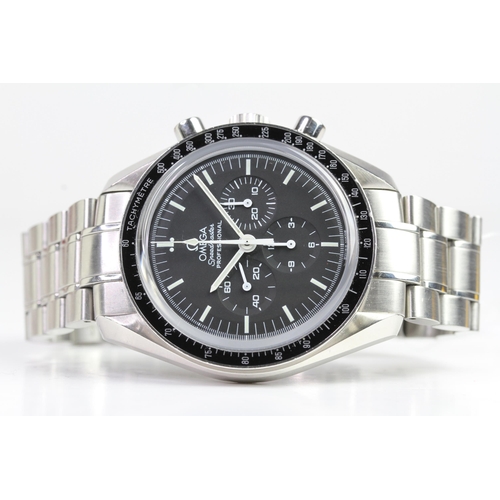 23 - OMEGA SPEEDMASTER PROFESSIONAL BOX AND PAPERS 2005, circular black dial with baton hour markers, chr... 