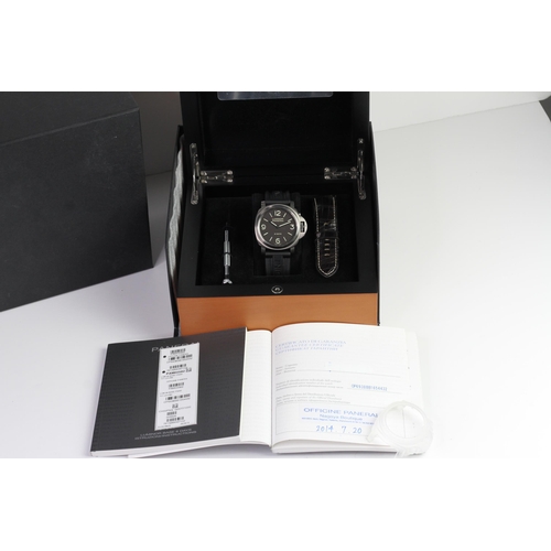 26 - PANERAI LUMINOR 8 DAYS BOX AND PAPERS 2014 PAM0562, circular black sandwich dial with baton and arab... 