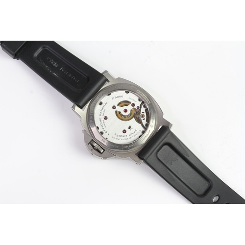 26 - PANERAI LUMINOR 8 DAYS BOX AND PAPERS 2014 PAM0562, circular black sandwich dial with baton and arab... 