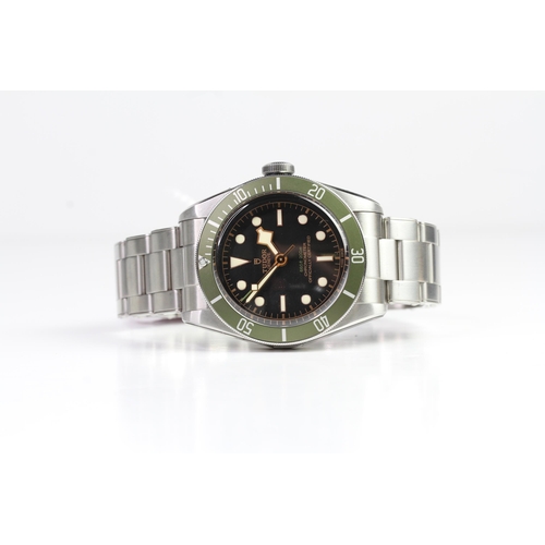 3 - TUDOR BLACK BAY HARRODS LIMITED EDITION FULL SET 2018 WITH STICKERS REFERENCE 79230G,  circular blac... 