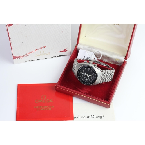 49 - VINTAGE OMEGA SPEEDMASTER MKIV REFERENCE 176.009 WITH BOX AND PAPERS,  circular black dial, subsidia... 