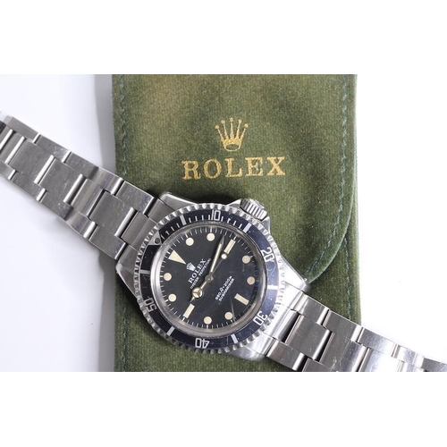 50 - VINTAGE ROLEX SUBMARINER REFERENCE 5513 CIRCA 1971, circular matte black dial with plot hour markers... 