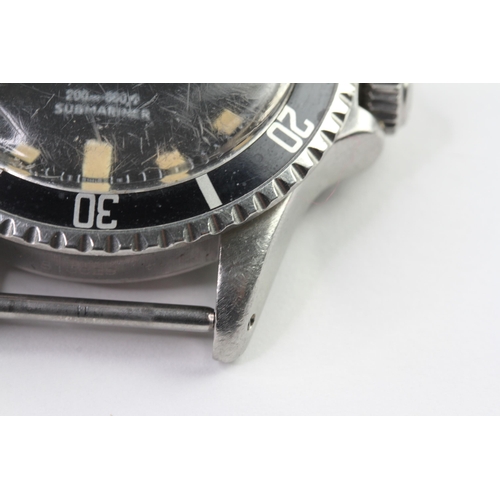 51 - TUDOR SUBMARINER SNOWFLAKE 7016/0 US NAVY DIVER CIRCA 1974, circular gloss black dial with with crea... 