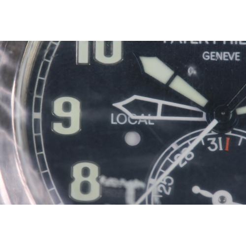 55 - A FINE PATEK PHILIPPE CALATRAVA PILOT TRAVEL TIME REFERENCE 5224G-001, SEALED FROM SERVICE, WITH BOX... 