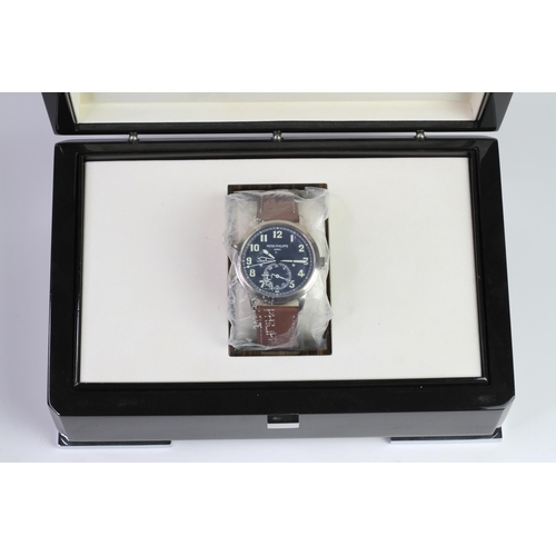 55 - A FINE PATEK PHILIPPE CALATRAVA PILOT TRAVEL TIME REFERENCE 5224G-001, SEALED FROM SERVICE, WITH BOX... 