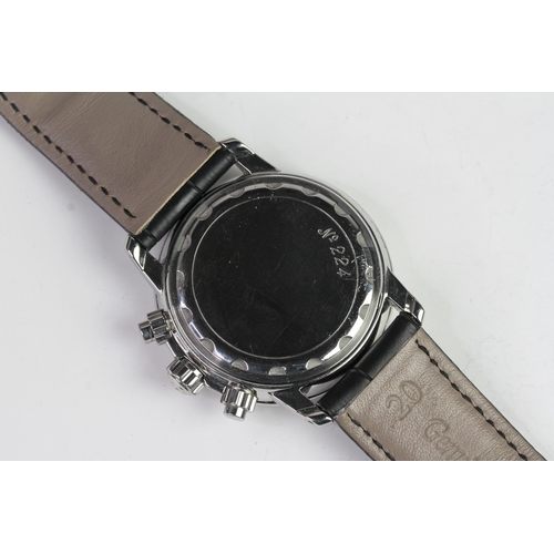 56 - BLANCPAIN LEMAN CHRONOGRAPH WITH BOX AND PAPERS 1996, white dial with three subsiday dials, date ape... 