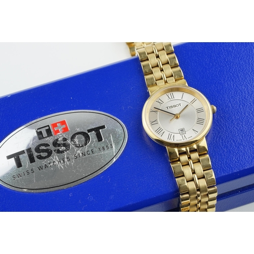 TISSOT DATE T963 DATE QUARTZ WRISTWATCH W BOX circular two tone