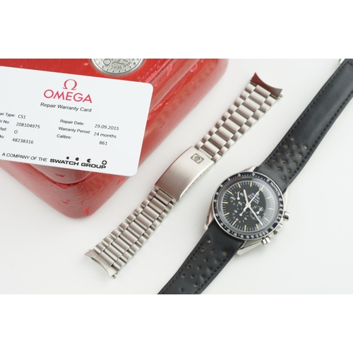 29 - OMEGA PROFESSIONAL SPEEDMASTER CHRONOGRAPH W/ BOX SERVICE CARD & ARCHIVE REF. 145.022, circular blac... 