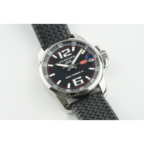 34 - CHOPARD MILLE MIGLIA GRAN TURISMO XL W/ BOX & GUARANTEE REF. 8997, circular black dial with large ho... 