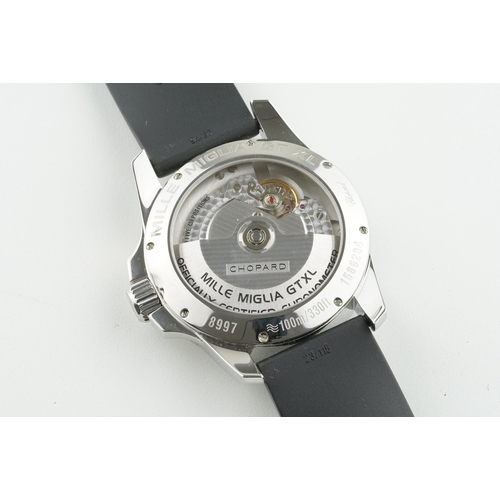 34 - CHOPARD MILLE MIGLIA GRAN TURISMO XL W/ BOX & GUARANTEE REF. 8997, circular black dial with large ho... 
