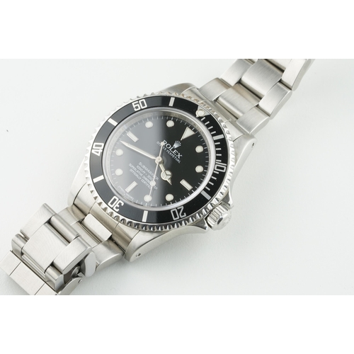 37 - ROLEX OYSTER PERPETUAL SUBMARINER 4 LINER WRISTWATCH REF. 14060M RANDOM SERIAL, circular black dial ... 