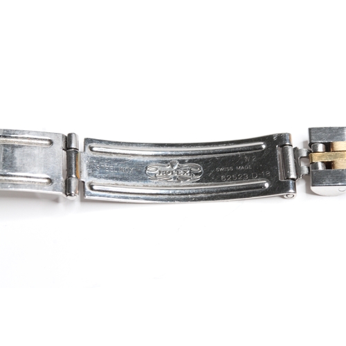 45 - ROLEX DATEJUST STEEL AND GOLD MOTHER OF PEARL DIAL 6917, circular aftermarket mother of pearl dial w... 