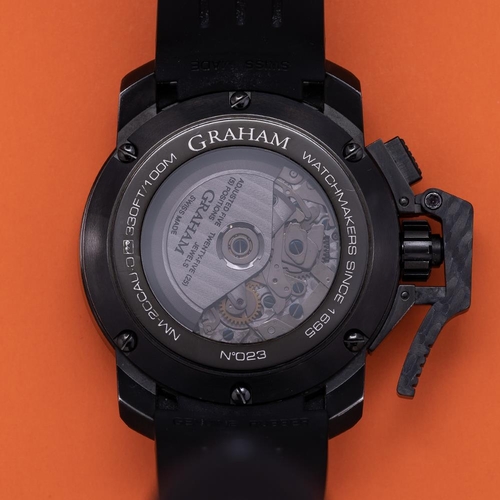 125 - GENTLEMAN'S GRAHAM LONDON CHRONOFIGHTER BLACK FOREST LIMITED EDITION, CIRCA. 2015 BOX & PAPERS, 47MM... 