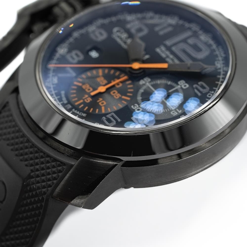 125 - GENTLEMAN'S GRAHAM LONDON CHRONOFIGHTER BLACK FOREST LIMITED EDITION, CIRCA. 2015 BOX & PAPERS, 47MM... 