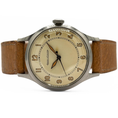 129 - GENTLEMAN'S RARE JAEGER-LECOULTRE MANUAL P478, CIRCA. 1940S, 33MM CASE, circular cream patina'd dial... 