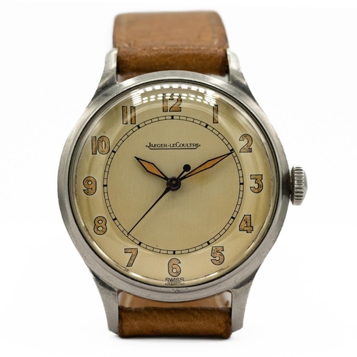 129 - GENTLEMAN'S RARE JAEGER-LECOULTRE MANUAL P478, CIRCA. 1940S, 33MM CASE, circular cream patina'd dial... 