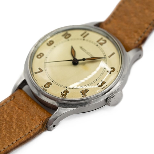 129 - GENTLEMAN'S RARE JAEGER-LECOULTRE MANUAL P478, CIRCA. 1940S, 33MM CASE, circular cream patina'd dial... 