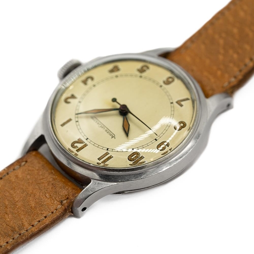 129 - GENTLEMAN'S RARE JAEGER-LECOULTRE MANUAL P478, CIRCA. 1940S, 33MM CASE, circular cream patina'd dial... 