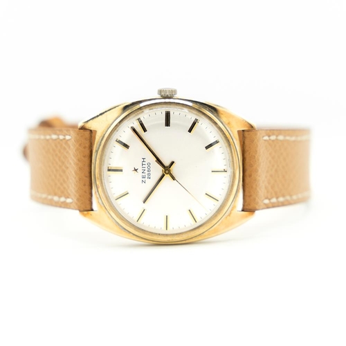 145 - GENTLEMAN'S VINTAGE ZENITH 9CT YELLOW GOLD PRESENTATION WATCH, CIRCA. 1973, 33MM CASE, circular whit... 