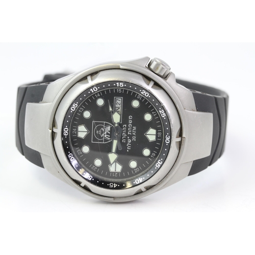 147 - ADI QUARTZ WATCH ISRAELI MILITARY WATCH REF 223, Black dial with day/date window at 3 o'clock. In a ... 