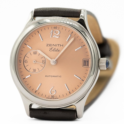 151 - MID-SIZE ZENITH ELITE AUTOMATIC SALMON DIAL, 90/01.0050.680, CIRCA. 1998, 31MM CASE, circular salmon... 