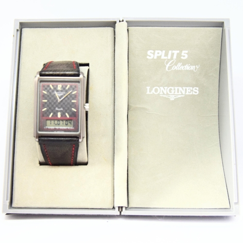 184 - LONGINES SPLIT 5 QUARTZ DUAL DISPLAY ALARM WATCH MODEL 7272 WITH BOX AND PAPERS 1980S. REFERENCE 192... 