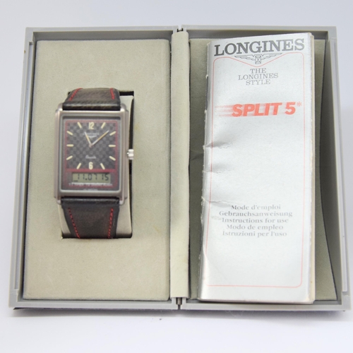 LONGINES SPLIT 5 QUARTZ DUAL DISPLAY ALARM WATCH MODEL 7272 WITH