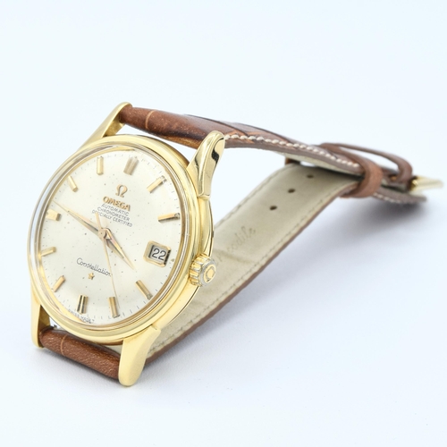 190 - OMEGA CONSTELLATION DATE AUTOMATIC CHRONOMETER MODEL 1685416 IN 18CT GOLD CASE WITH BOX AND PAPERS 1... 