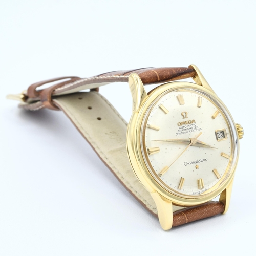 190 - OMEGA CONSTELLATION DATE AUTOMATIC CHRONOMETER MODEL 1685416 IN 18CT GOLD CASE WITH BOX AND PAPERS 1... 