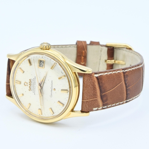 190 - OMEGA CONSTELLATION DATE AUTOMATIC CHRONOMETER MODEL 1685416 IN 18CT GOLD CASE WITH BOX AND PAPERS 1... 