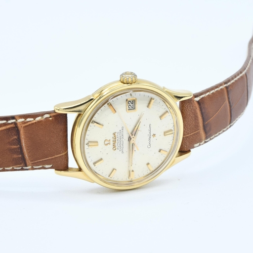 190 - OMEGA CONSTELLATION DATE AUTOMATIC CHRONOMETER MODEL 1685416 IN 18CT GOLD CASE WITH BOX AND PAPERS 1... 