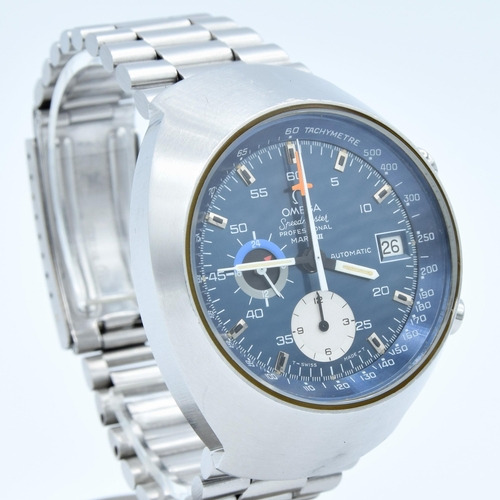 197 - OMEGA SPEEDMASTER MK3 AUTOMATIC CHRONOGRAPH MODEL 176.002 WITH STUNNING ELECTRIC BLUE DIAL IN STAINL... 