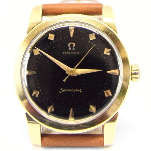 205 - OMEGA SEAMASTER WRISTWATCH MODEL 2759-2 WITH ORIGINAL BLACK DIAL IN GOLD-CAPPED CASE 1956. SERIAL 15... 